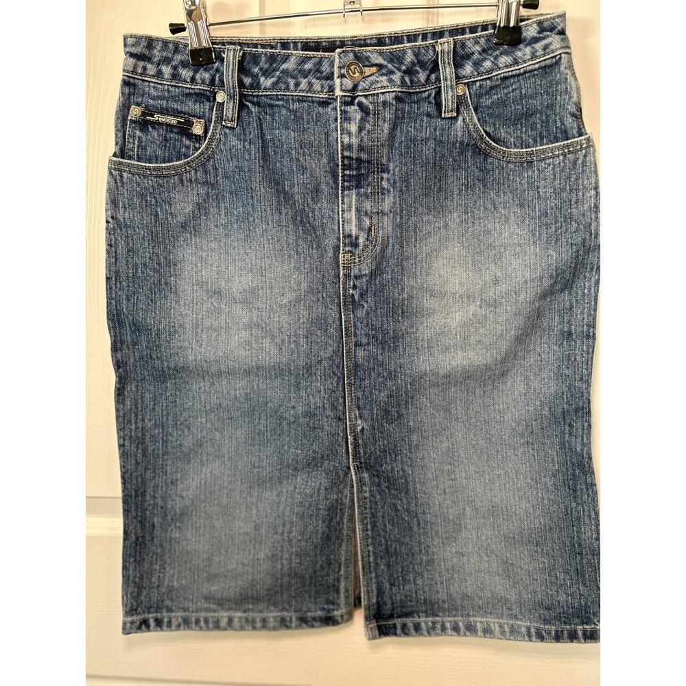 Vintage 90s Stephen‎ Hardy Squeeze Womens Medium Denim Skirt Pockets Grunge